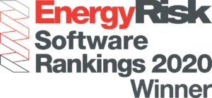 An award logo recognising Lacima as a winner in the 2020 Energy Risk Software Rankings. The award is testament to Lacima's excellence in energy risk and analytics.