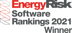 An award logo recognising Lacima as a winner in the 2021 Energy Risk Software Rankings. The award is testament to Lacima's excellence in energy risk and analytics.
